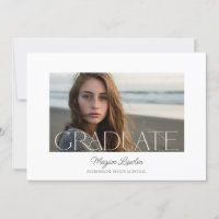 Trendy Chic Graduate Party Einladende Fotokarte