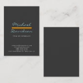 Trendy Chic Gray Blue Yellow Business Card Visitenkarte (Vorne/Hinten)
