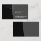 Trendy Chic Gray Charming Manager Business Card Visitenkarte (Vorne/Hinten)