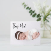 Trendy Chic Handlettering Baby Girl Foto Birth (Stehend Vorderseite)