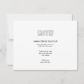 Trendy Chic Handlettering Baby Girl Foto Birth (Rückseite)