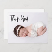 Trendy Chic Handlettering Baby Girl Foto Birth (Vorne/Hinten)