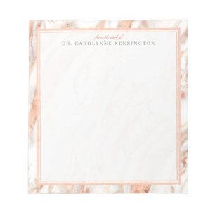 Trendy Chic Kupfer Rose Gold Foil Marmor Notizblock