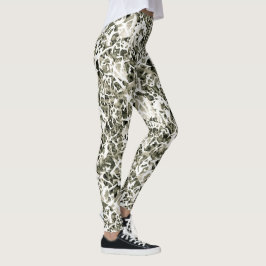 Trendy Chic Lavishly on Winter White Camouflage Leggings