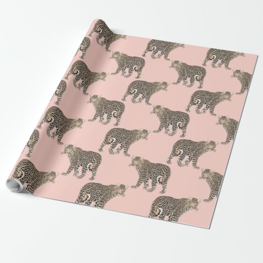Trendy Chic Leopard-Tiermuster Geschenkpapier (Ungerollt)