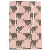 Trendy Chic Leopard Tiermuster Mittlere Geschenktüte (Vorderseite)