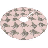 Trendy Chic Leopard Tiermuster Polyester Weihnachtsbaumdecke (Schrägansicht)