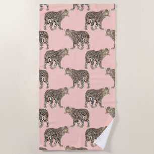 Trendy Chic Leopard Tiermuster Strandtuch