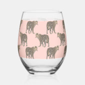 Trendy Chic Leopard Tiermuster Weinglas Ohne Stiel (Links)
