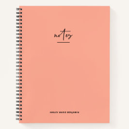 Trendy Chic Mandarine Orange Script Notebook Notizblock