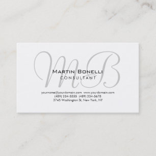 Trendy Chic Monogram Consultant Business Card Visitenkarte