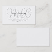 Trendy Chic Monogram Consultant Business Card Visitenkarte (Vorne/Hinten)