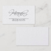 Trendy Chic Monogram Consultant Business Card Visitenkarte (Vorne/Hinten)