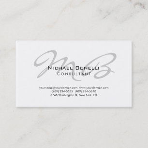 Trendy Chic Monogram Consultant Business Card Visitenkarte
