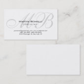 Trendy Chic Monogram Consultant Business Card Visitenkarte (Vorne/Hinten)