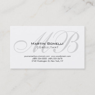 Trendy Chic Monogram Consultant Business Card Visitenkarte
