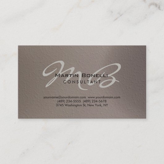 Trendy Chic Monogram Consultant Business Card Visitenkarte (Vorderseite)