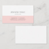 Trendy Chic Monogram Simple Blush Pink Schlicht Lu Visitenkarte (Vorne/Hinten)