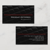 Trendy Chic Muster Grau Schwarz Red Business Card Visitenkarte (Vorne/Hinten)