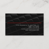 Trendy Chic Muster Grau Schwarz Red Business Card Visitenkarte (Rückseite)