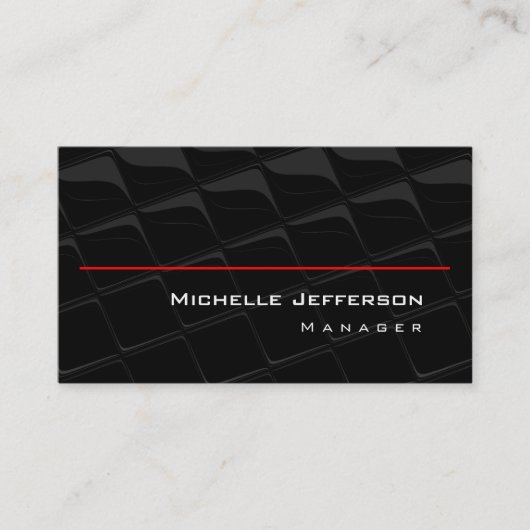 Trendy Chic Muster Grau Schwarz Red Business Card Visitenkarte (Vorderseite)