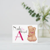 Trendy Chic Nail Technician Manicure Pedicure Visitenkarte (Stehend Vorderseite)