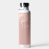 Trendy Chic Niedlich Rose Gold Individuelle Name Trinkflasche (Rechts)