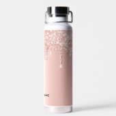 Trendy Chic Niedlich Rose Gold Individuelle Name Trinkflasche (Rückseite)