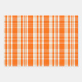 Trendy & Chic Orange & Cream Plaid Patterns Geschenkpapier Set (Vorderseite)