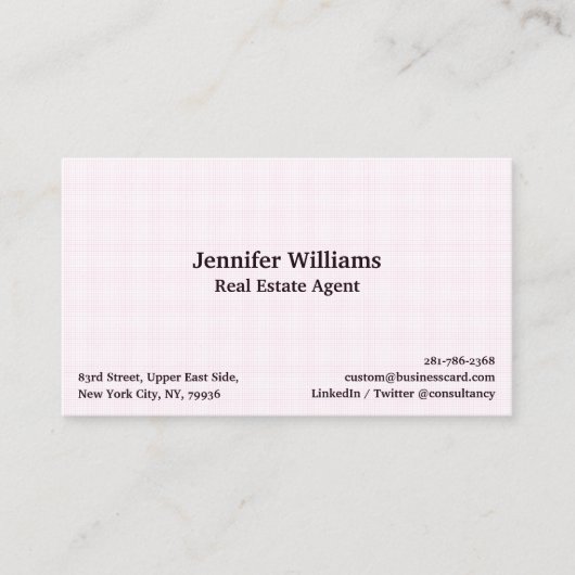 Trendy Chic Pink Karo Pattern Modernes, Berufliche Visitenkarte (Vorderseite)