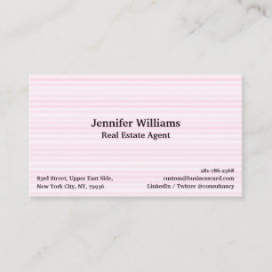Trendy Chic Pink Lines Muster Modernes Berufliches Visitenkarte