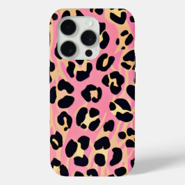 Trendy Chic Pink Peach Leopard Animal Print Case-Mate iPhone Hülle