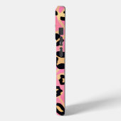 Trendy Chic Pink Peach Leopard Animal Print Case-Mate iPhone Hülle (Rückseite / Links)