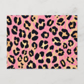 Trendy Chic Pink Peach Leopard Animal Print Postkarte (Vorderseite)