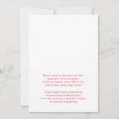 Trendy Chic Pink Script-Klasse von 2025 Abschluss Ankündigung (Rückseite)