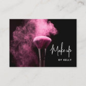 Trendy Chic Pink Script Powder Make-up Künstler Visitenkarte (Vorderseite)