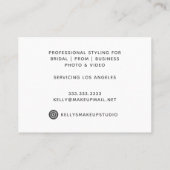 Trendy Chic Pink Script Powder Make-up Künstler Visitenkarte (Rückseite)