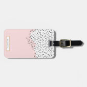 Trendy Chic Pink und Black Luggage Tag Gepäckanhänger (Vorderseite horizontal)