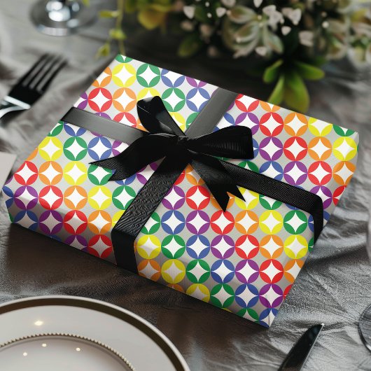 Trendy Chic Rainbow Diamonds Geschenkpapier
