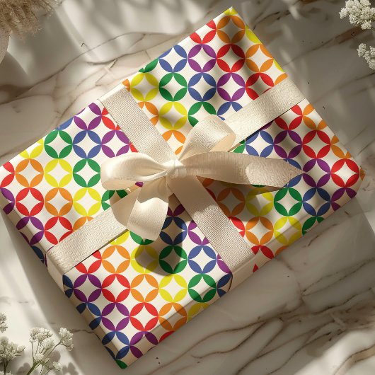 Trendy Chic Rainbow Diamonds Geschenkpapier