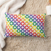 Trendy Chic Rainbow Diamonds Pattern Lendenkissen (Decke)