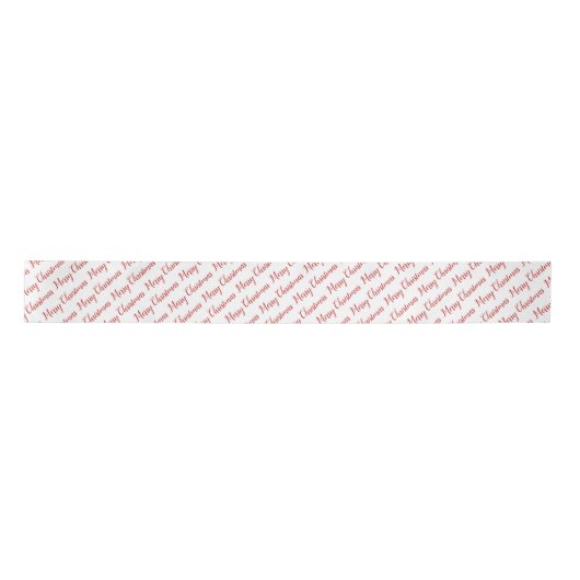 Trendy Chic Red Typografy Pattern Frohe Weihnachte Satinband (Vorderseite)