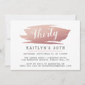 Trendy & Chic Rose Gold Foil Ladys Birthday Einladung (Vorderseite)