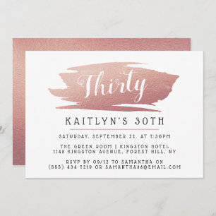 Trendy & Chic Rose Gold Foil Ladys Birthday Einladung