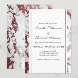 Trendy Chic Rose Gold Marble Wedding Celebration Einladung