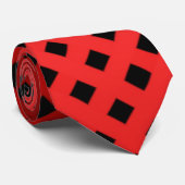 Trendy & Chic Rot & Schwarz Streifen Muster Krawatte (Gerollt)