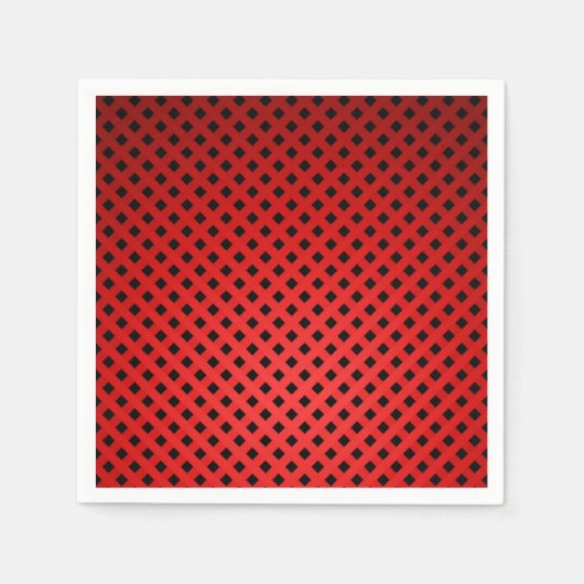 Trendy & Chic Rot & Schwarz Streifen Muster Serviette (Vorderseite)