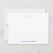 Trendy Chic Sage Green Eyeglasses Note Card Mitteilungskarte (Vorderseite)