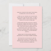 Trendy Chic Script Abschluss Open House Einladung (Rückseite)