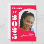 Trendy Chic Script Pink Class of 2025 Abschluss Ankündigung (Vorderseite)